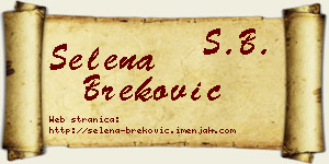 Selena Breković vizit kartica